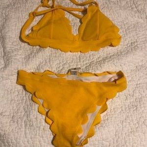 Yellow flower swim suit